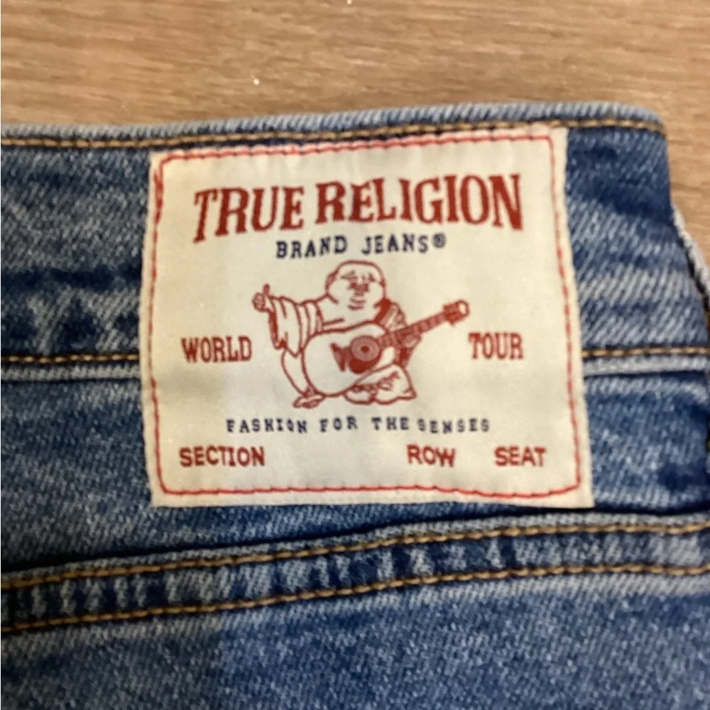True Religion Rocco Relaxed Skinny. Light Blue Straight Jeans